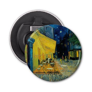 Café Terrace At Night Bottle Opener by vintage_gift_shop at Zazzle