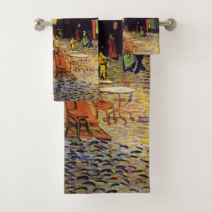 Cafe Terrace at Night by Van Gogh Bath Towel Set