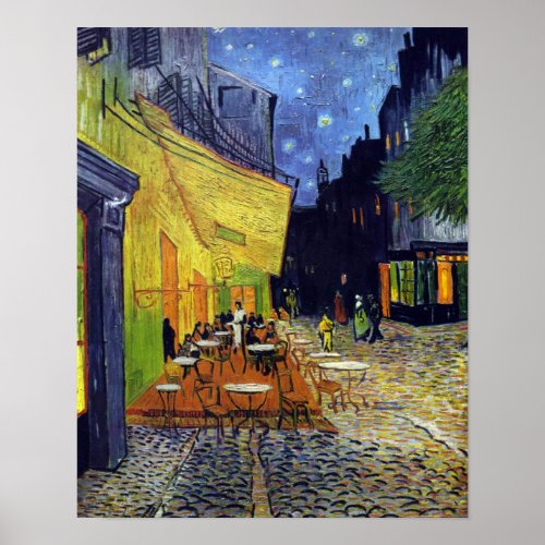 Cafe Terrace at Night by Vincent van Gogh 1888 Poster