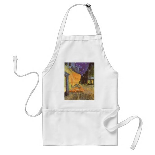 Cafe Terrace at Night by Vincent van Gogh Adult Apron