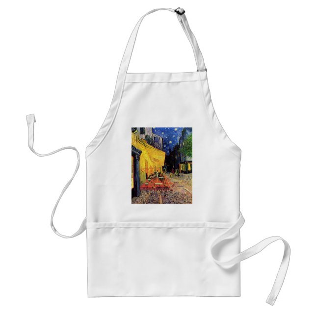 Cafe Terrace at Night by Vincent van Gogh Adult Apron (Front)