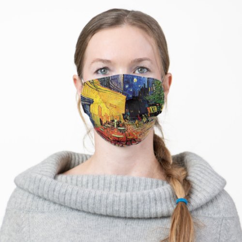 Cafe Terrace at Night by Vincent van Gogh Adult Cloth Face Mask