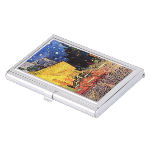 Cafe Terrace at Night by Vincent van Gogh Business Card Case