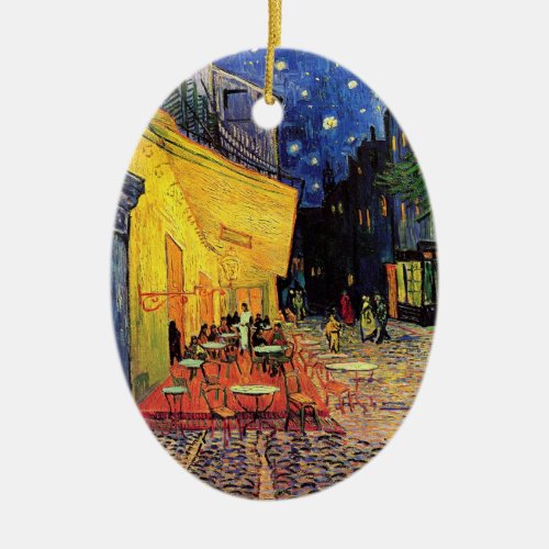 Cafe Terrace at Night by Vincent van Gogh Ceramic Ornament