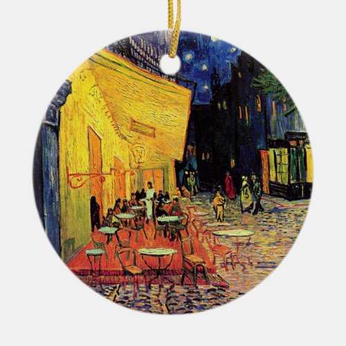 Cafe Terrace at Night by Vincent van Gogh Ceramic Ornament