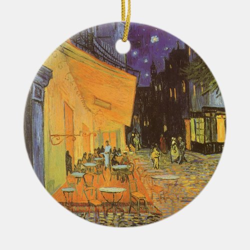 Cafe Terrace at Night by Vincent van Gogh Ceramic Ornament