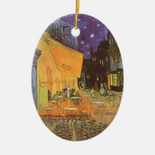 Cafe Terrace at Night by Vincent van Gogh Ceramic Ornament