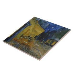 Cafe Terrace at Night by Vincent van Gogh Ceramic Tile