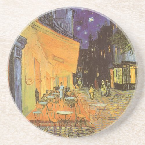 Cafe Terrace at Night by Vincent van Gogh Drink Coaster