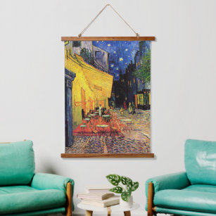 Cafe Terrace at Night by Vincent van Gogh Hanging Tapestry