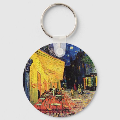 Cafe Terrace at Night by Vincent van Gogh Keychain
