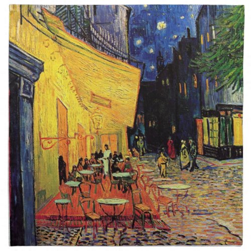 Cafe Terrace at Night by Vincent van Gogh Napkin