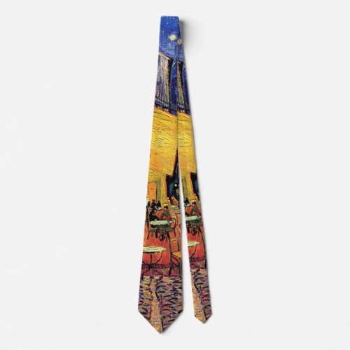 Cafe Terrace at Night by Vincent van Gogh Neck Tie