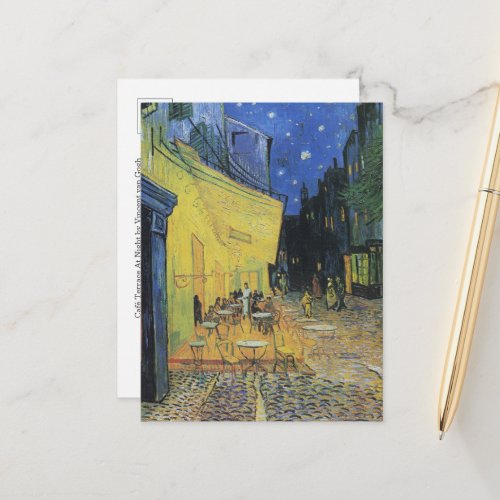 Caf Terrace At Night by Vincent van Gogh Postcard