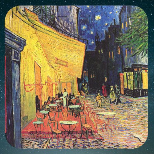 Cafe Terrace at Night by Vincent van Gogh Square Sticker