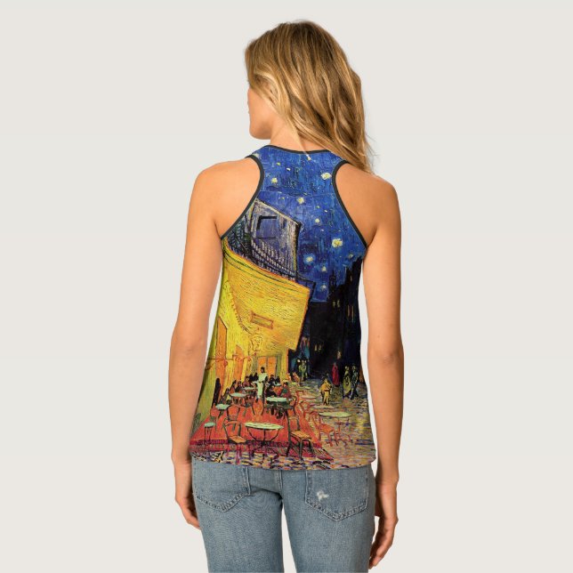 Cafe Terrace at Night by Vincent van Gogh Tank Top (Back Full)