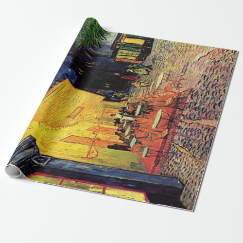 Cafe Terrace at Night by Vincent van Gogh Wrapping Paper