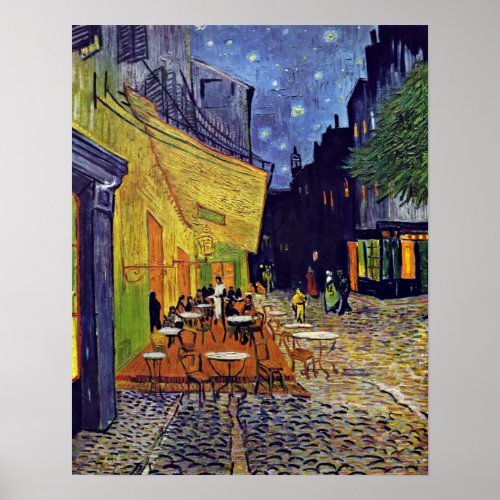 Cafe Terrace at Night by Vincent Willem van Gogh Poster