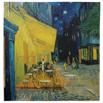 Café Terrace At Night Cloth Napkin by vintage_gift_shop at Zazzle