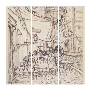 Cafe Terrace at Night, Fine Art Sketch, Van Gogh