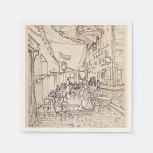 Cafe Terrace at Night, Fine Art Sketch, Van Gogh Napkins