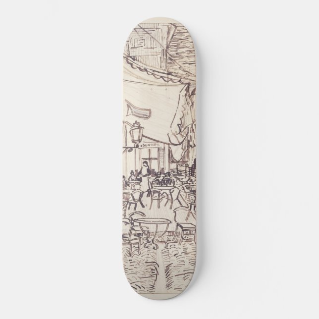 Cafe Terrace at Night, Fine Art Sketch, Van Gogh Skateboard (Front)