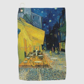 Café Terrace At Night Golf Towel by vintage_gift_shop at Zazzle