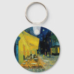 Caf&#233; Terrace At Night Keychain at Zazzle
