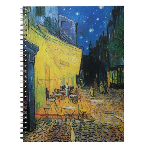 Cafe Terrace at Night Photo Notebook