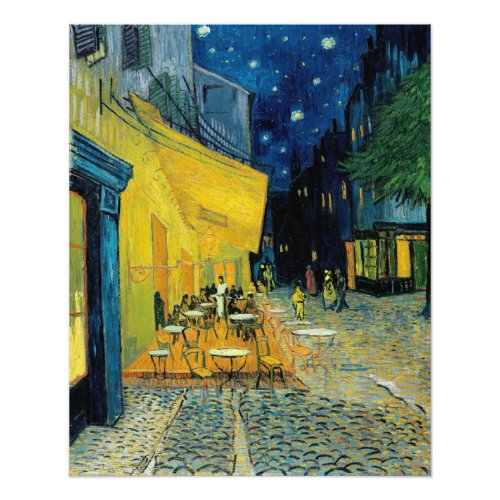 Caf Terrace at Night Photo Print