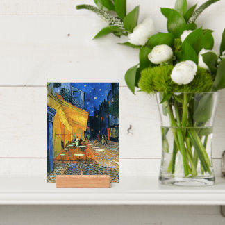 Cafe Terrace at Night Print & Wood Picture Holder
