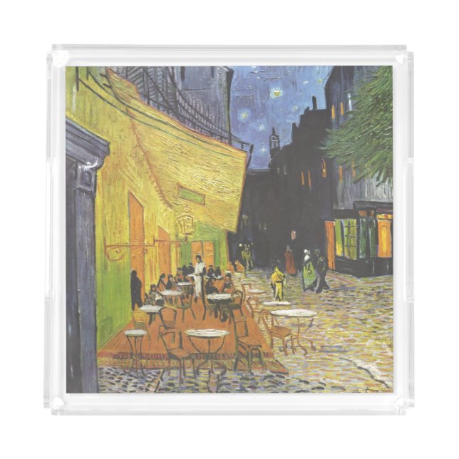 Cafe Terrace at Night Van Gogh Acrylic Tray (Front)