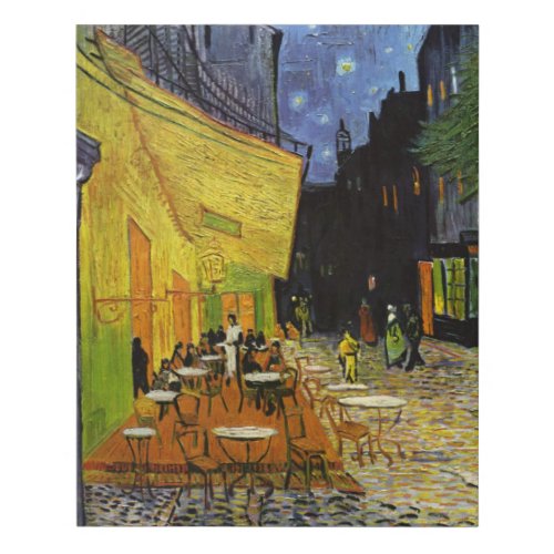 Cafe Terrace at Night Van Gogh Faux Canvas Print