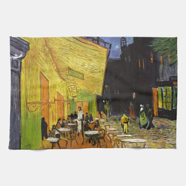 Cafe Terrace at Night Van Gogh Kitchen Towel (Horizontal)