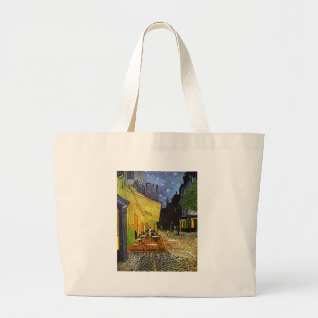 Cafe Terrace at Night Van Gogh Large Tote Bag (Front)