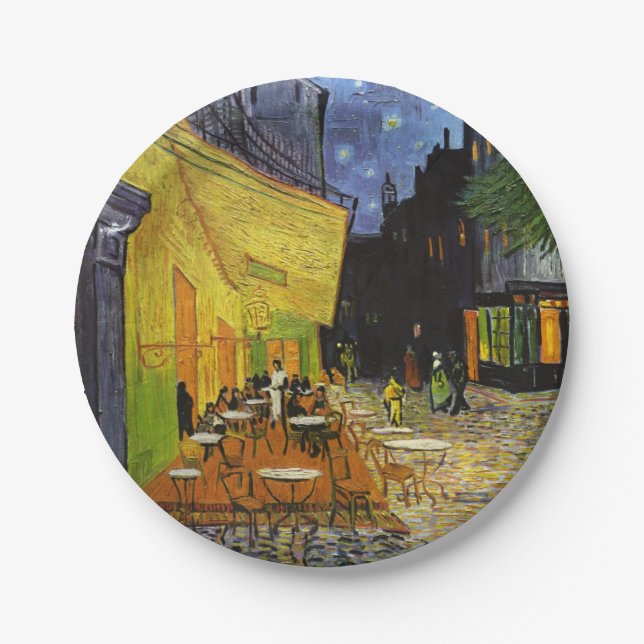 Cafe Terrace at Night Van Gogh Paper Plates (Front)
