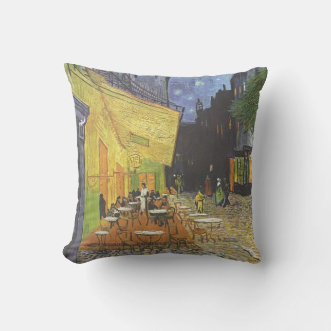 Cafe Terrace at Night Van Gogh Throw Pillow (Front)