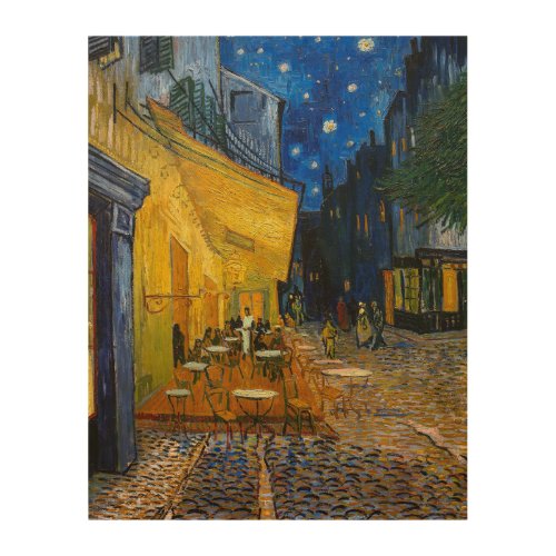 Cafe Terrace at Night  Van Gogh  Wood Wall Art
