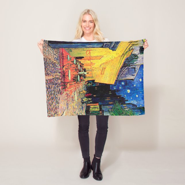 Cafe Terrace at Night, Vincent van Gogh, 1888 Fleece Blanket (In Situ)