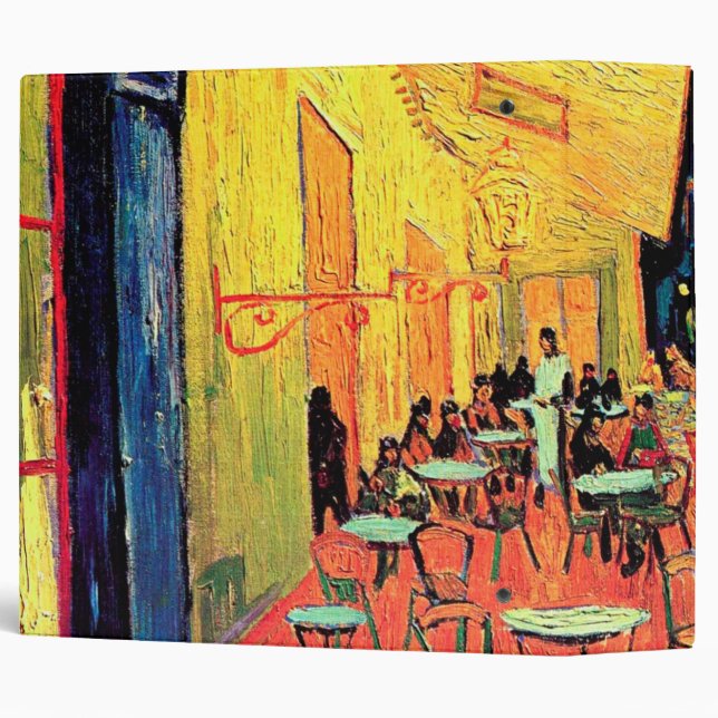 Cafe Terrace at Night, Vincent van Gogh 3 Ring Binder (Back/Spine)