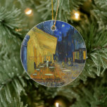 Cafe Terrace at Night | Vincent van Gogh Ceramic Ornament<br><div class="desc">Cafe Terrace at Night (1888) by Vincent van Gogh is a luminous and iconic depiction of a cozy outdoor café in Arles, France, under a starry evening sky. The vibrant yellow glow of the café contrasts beautifully with the deep blue of the night, creating a warm, inviting ambiance. Van Gogh’s...</div>