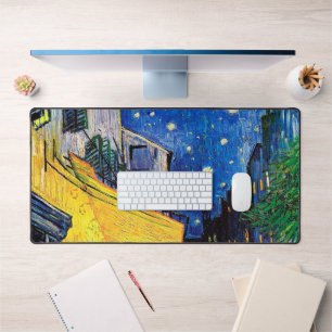Cafe Terrace at Night, Vincent van Gogh Desk Mat