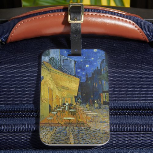 Cafe Terrace at Night  Vincent Van Gogh Luggage Tag