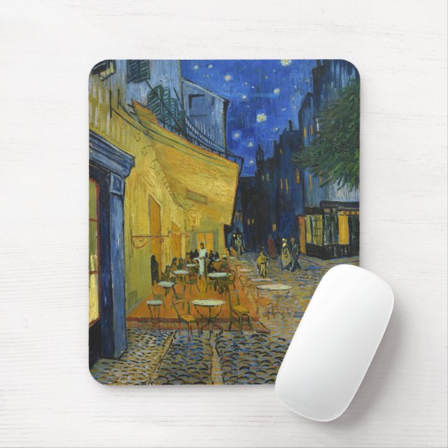 Cafe Terrace at Night | Vincent van Gogh Mouse Pad (With Mouse)