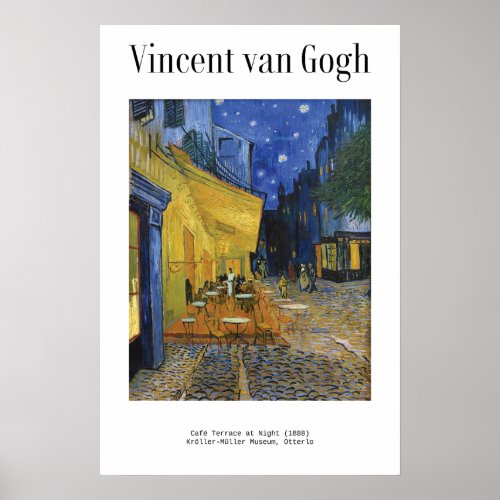 Cafe Terrace at Night  Vincent van Gogh Poster