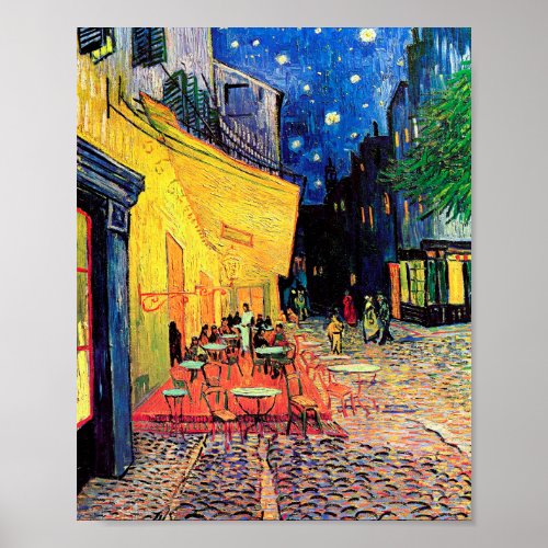 Cafe Terrace at Night Vincent van Gogh Poster
