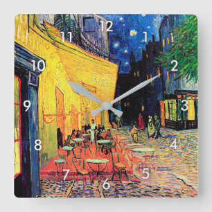 Cafe Terrace at Night, Vincent van Gogh Square Wall Clock