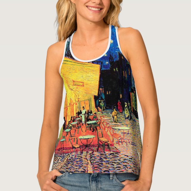 Cafe Terrace at Night, Vincent van Gogh Tank Top (Front)