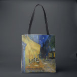Cafe Terrace at Night | Vincent van Gogh Tote Bag<br><div class="desc">Cafe Terrace at Night (1888) by Vincent van Gogh is a luminous and iconic depiction of a cozy outdoor café in Arles, France, under a starry evening sky. The vibrant yellow glow of the café contrasts beautifully with the deep blue of the night, creating a warm, inviting ambiance. Van Gogh’s...</div>