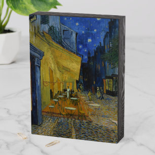 Café Terrace at Night-Vincent van Gogh Wooden Box Sign